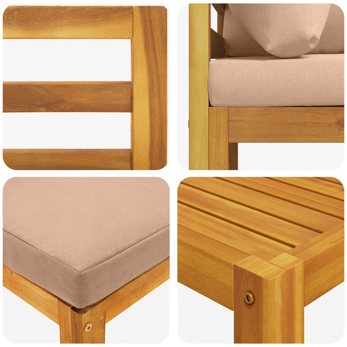 Set de canapea 9 buc. natural Lemn Solid de Acacia WALTI