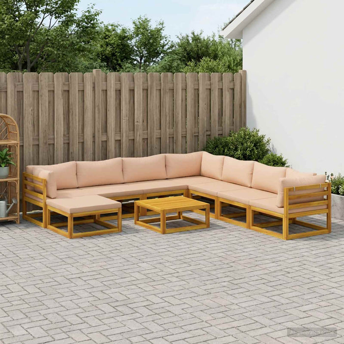 Set de canapea 9 buc. natural Lemn Solid de Acacia - WALTI WALTI