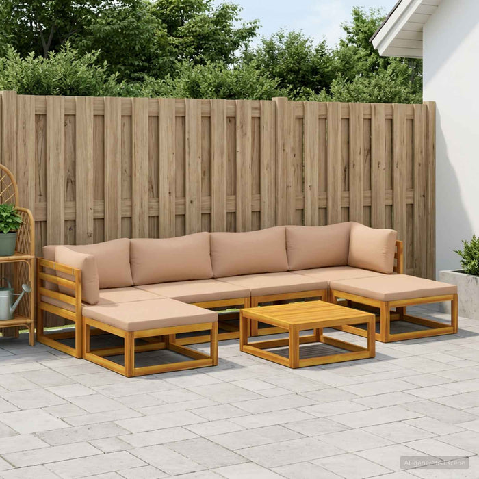 Set de canapea 7 buc. natural Lemn Solid de Acacia - WALTI WALTI