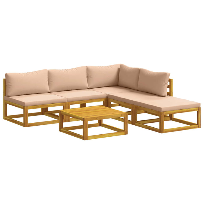 Set de canapea 6 buc. natural Lemn Solid de Acacia WALTI