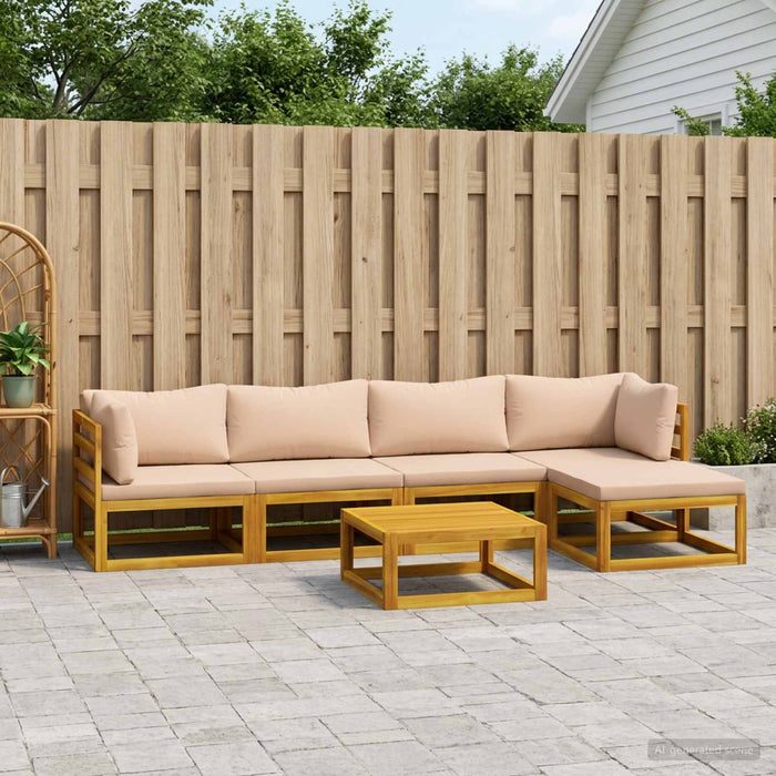 Set de canapea 6 buc. natural Lemn Solid de Acacia - WALTI WALTI