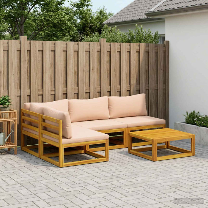 Set de canapea 5 buc. natural Lemn Solid de Acacia - WALTI WALTI