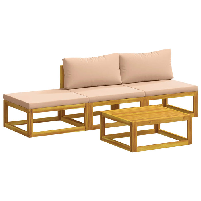 Set de canapea 4 buc. natural Lemn Solid de Acacia WALTI