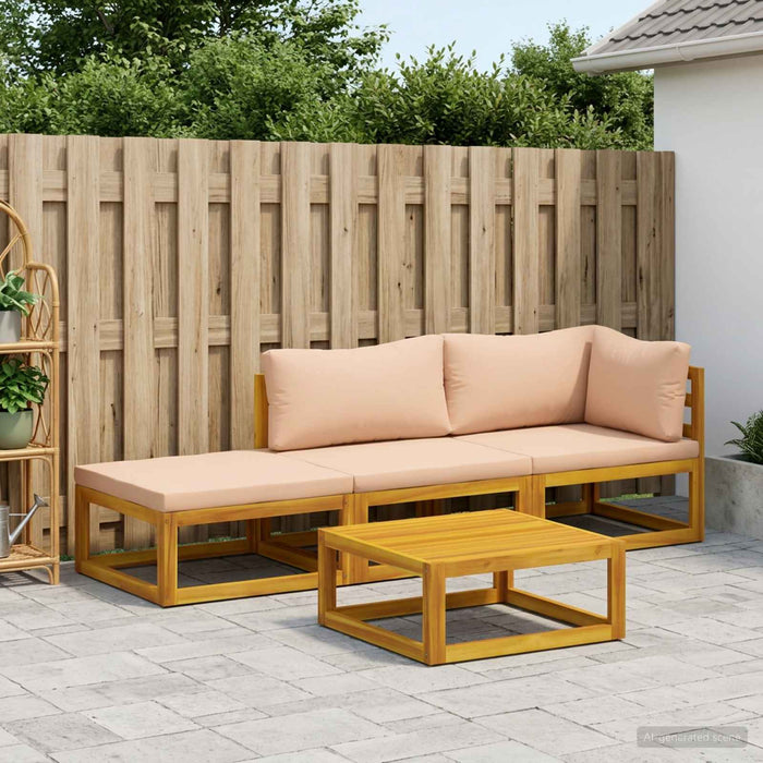 Set de canapea 4 buc. natural Lemn Solid de Acacia - WALTI WALTI