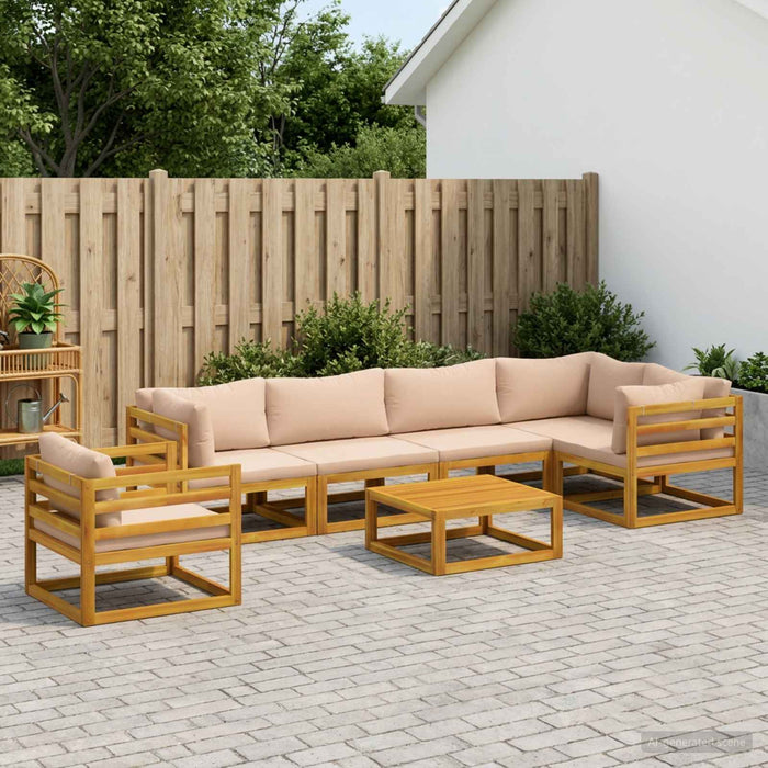 Set de canapea 7 buc. natural Lemn Solid de Acacia - WALTI WALTI