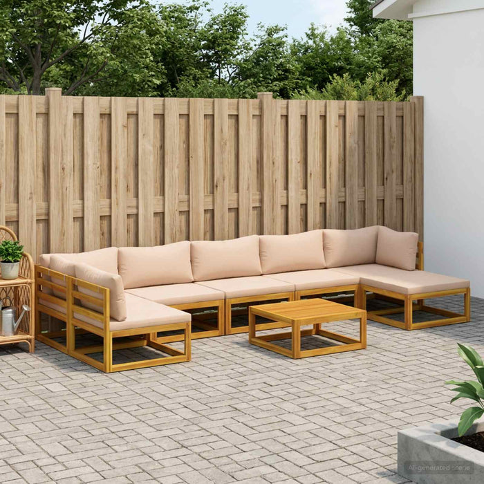Set de canapea 8 buc. natural Lemn Solid de Acacia - WALTI WALTI