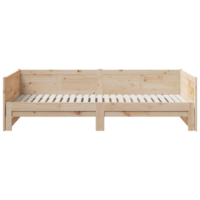 Pat de zi extensibil natural 180 x 200 cm Lemn de pin masiv - WALTI WALTI