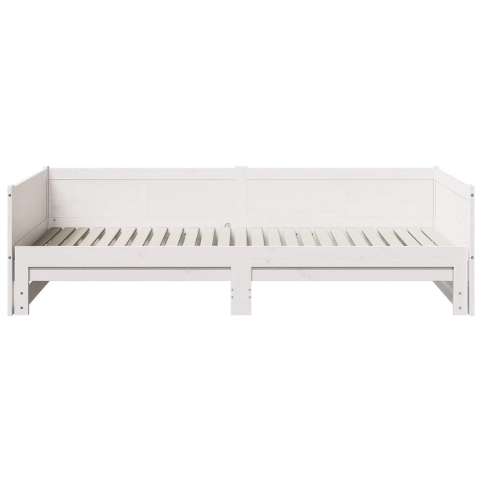 Pat de zi extensibil Alb 180 x 200 cm Lemn de pin masiv - WALTI WALTI