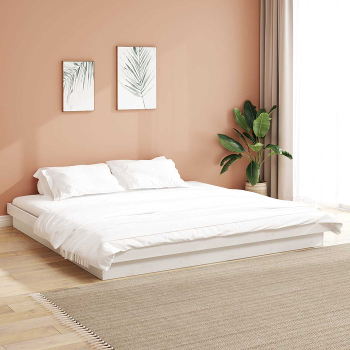Cadru de pat Alb 200 x 200 cm Lemn de pin masiv - WALTI WALTI