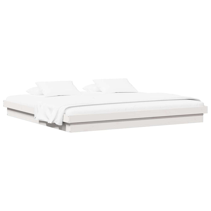 Cadru de pat Alb 200 x 200 cm Lemn de pin masiv - WALTI WALTI