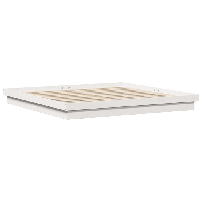 Cadru de pat Alb 200 x 200 cm Lemn de pin masiv - WALTI WALTI