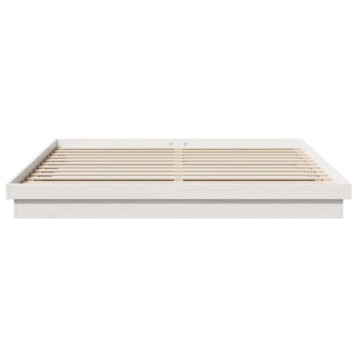 Cadru de pat Alb 200 x 200 cm Lemn de pin masiv - WALTI WALTI