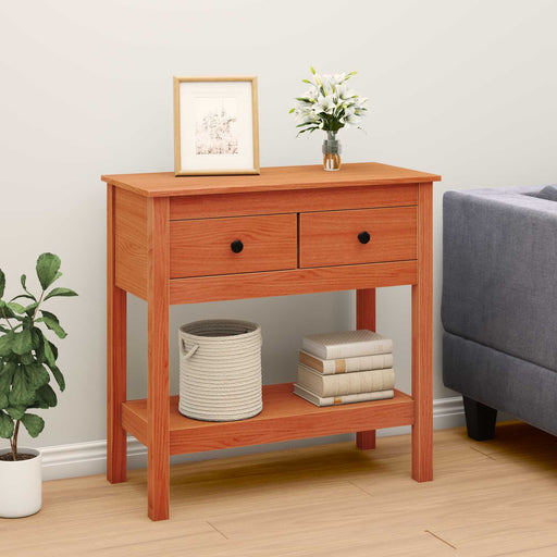 Masă de consolă Maroniu cerat 75 x 35 x 75 cm Lemn masiv de pin - WALTI WALTI