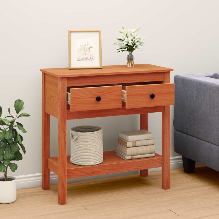 Masă de consolă Maroniu cerat 75 x 35 x 75 cm Lemn masiv de pin - WALTI WALTI