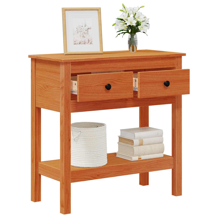 Masă de consolă Maroniu cerat 75 x 35 x 75 cm Lemn masiv de pin - WALTI WALTI