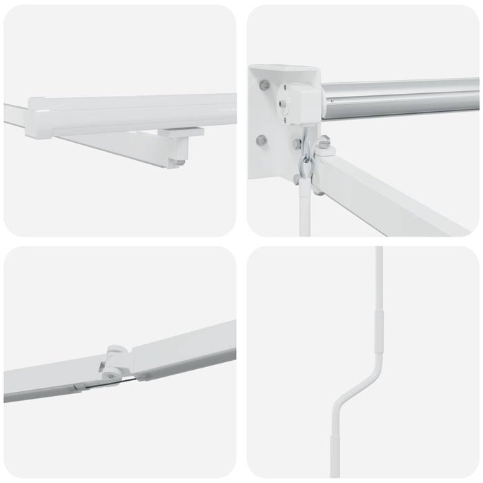 Cadru copertină retractabil electric Alb 3,5 x 2 m Aluminiu - WALTI WALTI