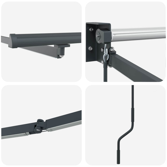 Cadru copertină retractabil electric Antracit 4 × 3 m Aluminiu - WALTI WALTI