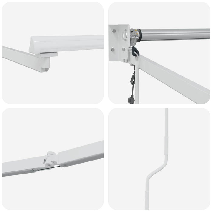 Cadru copertină retractabil electric Alb 4,5 × 3 m Aluminiu - WALTI WALTI