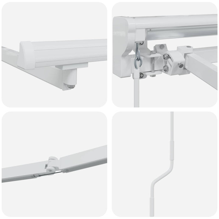 Cadru manual de marchiză cu LED-uri Alb 4,5 × 3 m Aluminiu - WALTI WALTI