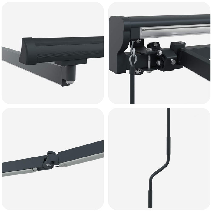 Cadru manual de marchiză cu LED-uri Antracit 3,5 x 2,5 m - WALTI WALTI