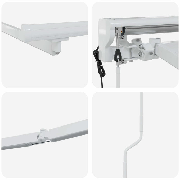 Cadru de copertină electrică cu LED-uri Alb 2,5 x 2 m Aluminiu - WALTI WALTI