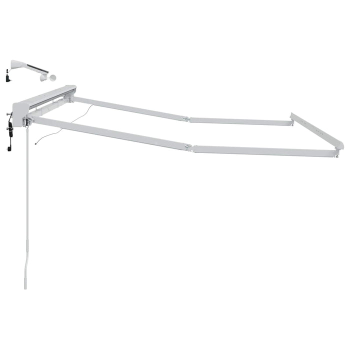 Cadru de copertină electrică cu LED-uri Alb 3 x 2,5 m Aluminiu - WALTI WALTI