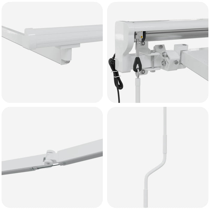 Cadru de copertină electrică cu LED-uri Alb 4,5 × 3 m Aluminiu - WALTI WALTI