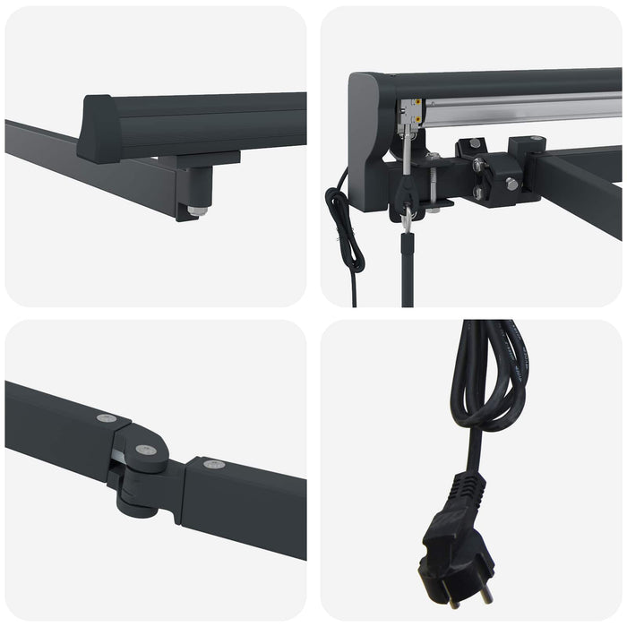 Cadru copertină retractabil electric Antracit 3 x 2 m Oțel - WALTI WALTI