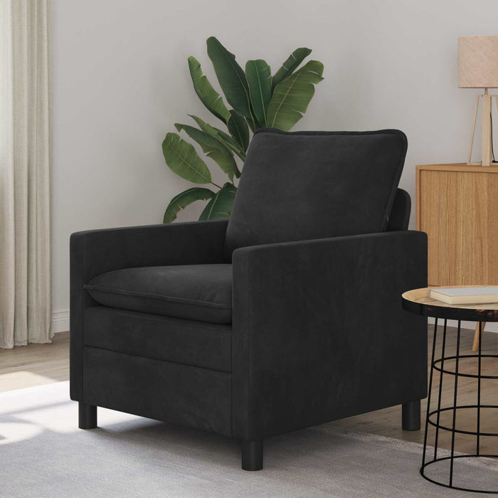 Canapea Negru 76 x 81 x 87,5 cm Catifea - WALTI WALTI