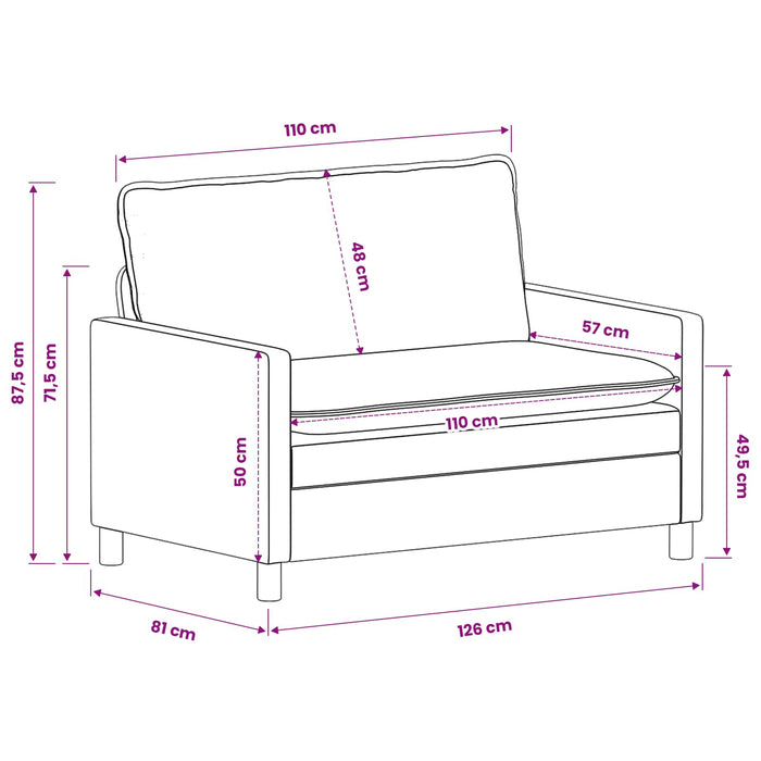 Canapea Gri deschis 126 x 81 x 87,5 cm Poliester WALTI