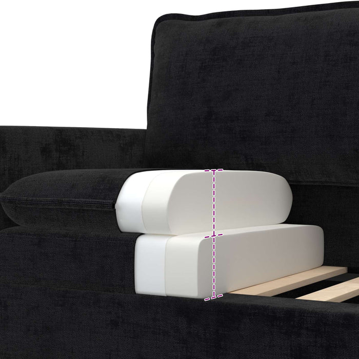 Canapea Negru 156 x 81 x 87,5 cm Poliester - WALTI WALTI