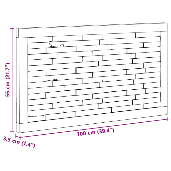 Tăblie cap Pe perete natural 100 cm Lemn solid de tec - WALTI WALTI