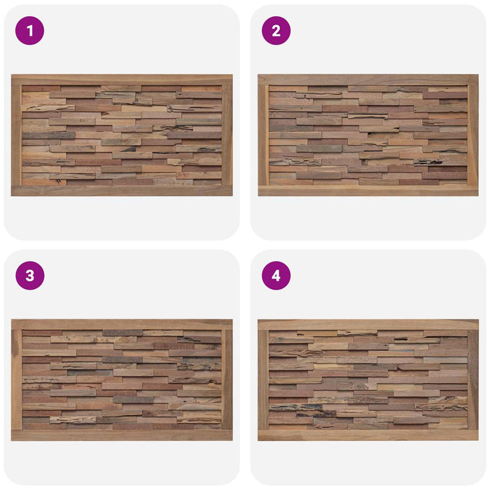 Tăblie cap Pe perete natural 100 cm Lemn solid de tec - WALTI WALTI