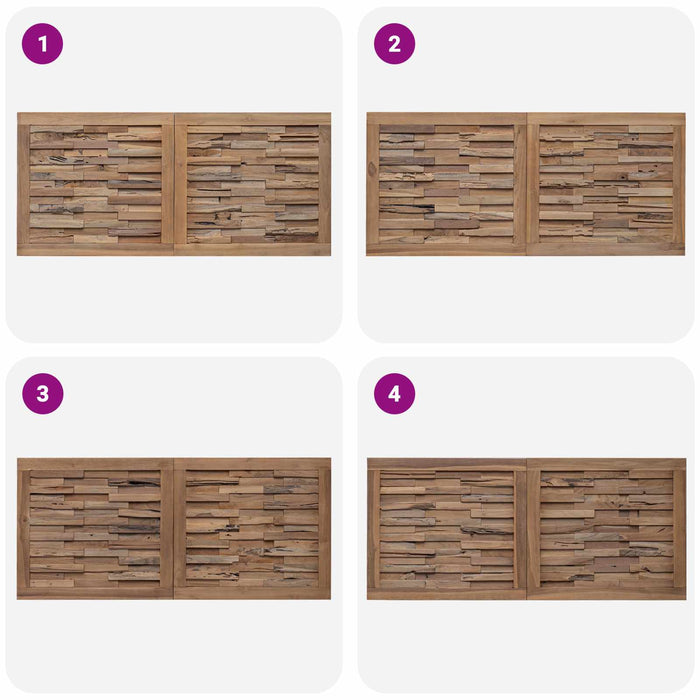 Tăblie cap Pe perete natural 120 cm Lemn solid de tec - WALTI WALTI