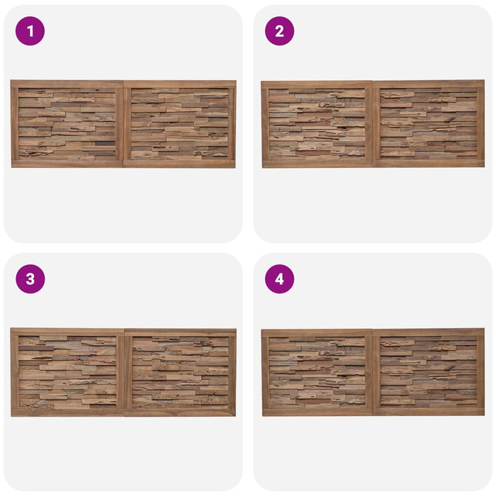 Tăblie cap Pe perete natural 140 cm Lemn solid de tec - WALTI WALTI