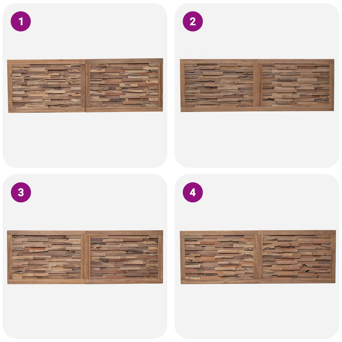 Tăblie cap Pe perete natural 160 cm Lemn solid de tec - WALTI WALTI