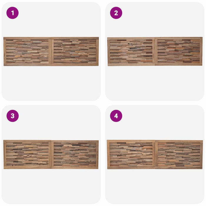 Tăblie cap Pe perete natural 180 cm Lemn solid de tec - WALTI WALTI