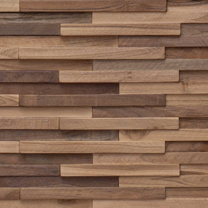 Tăblie cap Pe perete natural 100 cm Lemn solid de tec - WALTI WALTI