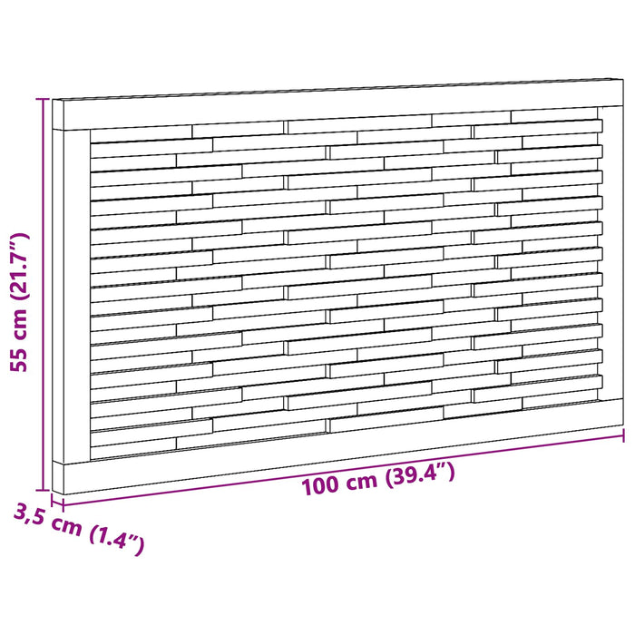 Tăblie cap Pe perete natural 100 cm Lemn solid de tec - WALTI WALTI