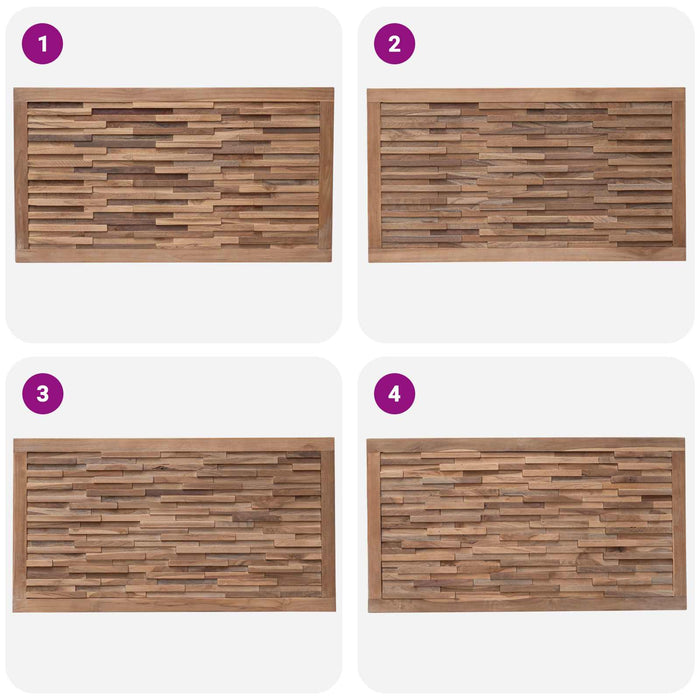 Tăblie cap Pe perete natural 100 cm Lemn solid de tec - WALTI WALTI