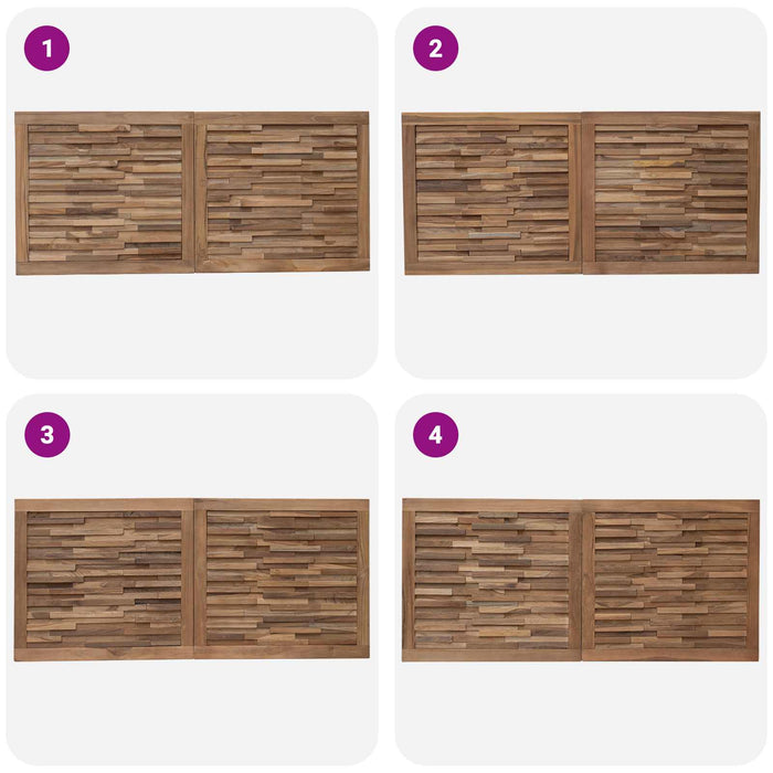 Tăblie cap Pe perete natural 120 cm Lemn solid de tec - WALTI WALTI