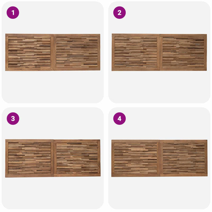Tăblie cap Pe perete natural 140 cm Lemn solid de tec - WALTI WALTI