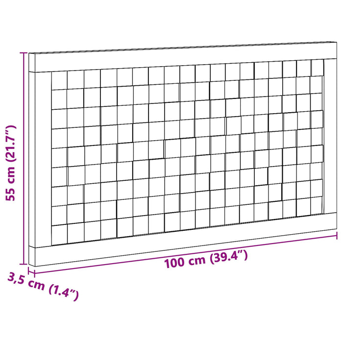 Tăblie cap Pe perete natural 100 cm Lemn solid de tec - WALTI WALTI