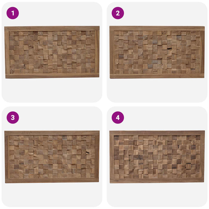 Tăblie cap Pe perete natural 100 cm Lemn solid de tec - WALTI WALTI