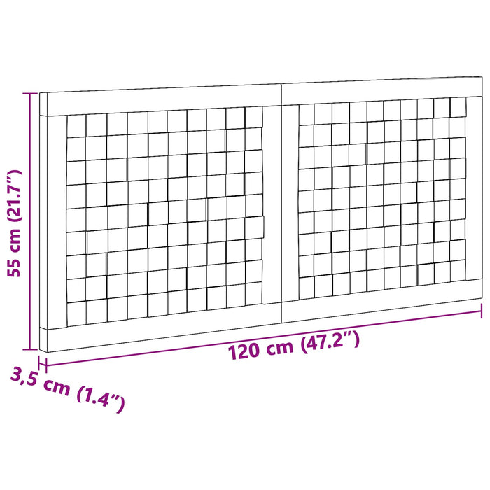 Tăblie cap Pe perete natural 120 cm Lemn solid de tec WALTI