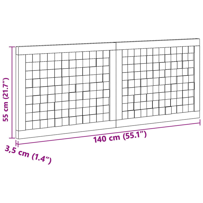 Tăblie cap Pe perete natural 140 cm Lemn solid de tec - WALTI WALTI