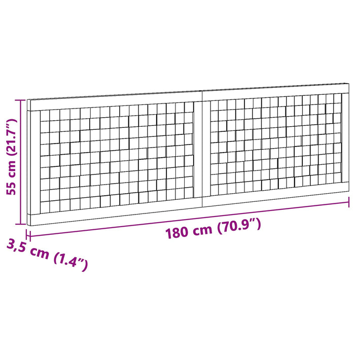 Tăblie cap Pe perete natural 180 cm Lemn solid de tec - WALTI WALTI