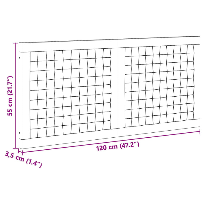 Tăblie cap Pe perete natural 120 cm Lemn solid de tec - WALTI WALTI
