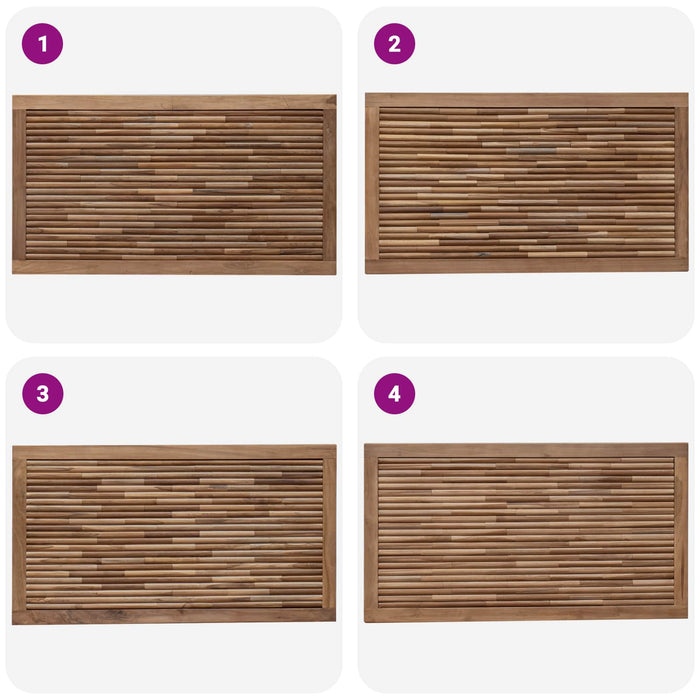 Tăblie cap Pe perete natural 100 cm Lemn solid de tec - WALTI WALTI