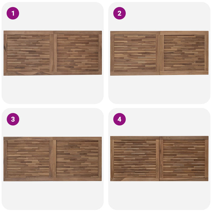 Tăblie cap Pe perete natural 120 cm Lemn solid de tec - WALTI WALTI